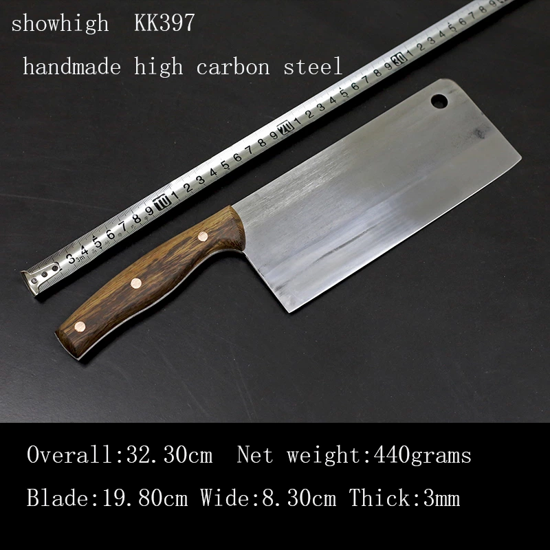 hand crafted 1060 high carbon kitchen knife chopper knife chef knife kk397